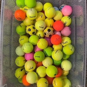 50 Colored Golf Balls - Various Brands and Models